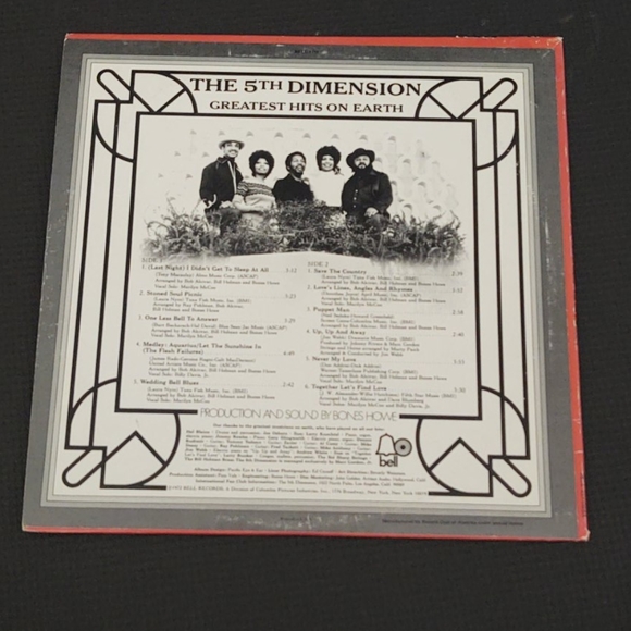 The Fifth Dimension Greatest Hits On Earth 1972 - Picture 3 of 9